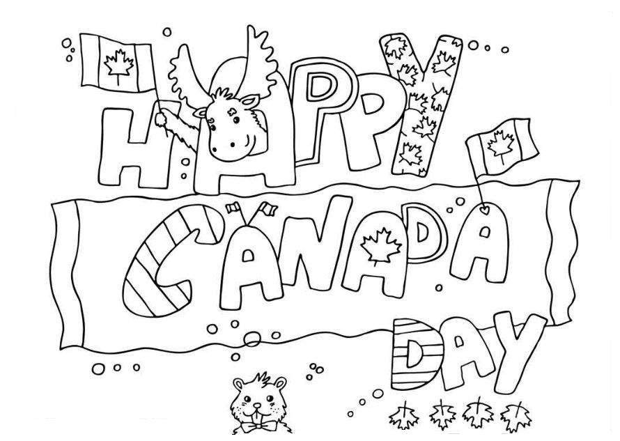 Canada day first of July Coloring page
